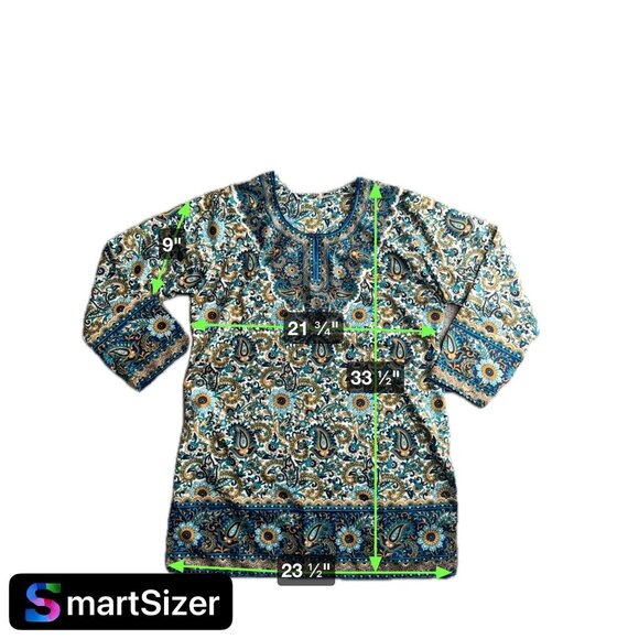 India Indian Top Womens Ethnic Handmade Floral Paisley Shirt Tunic Oversize Boho - Picture 2 of 6